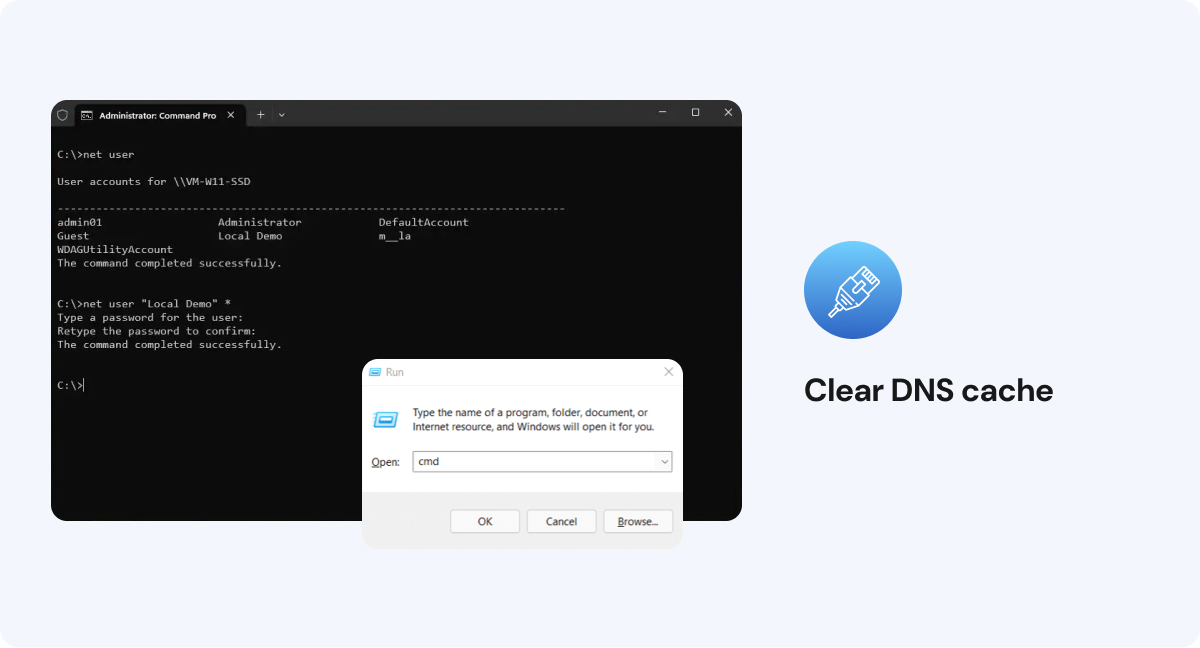 Clear DNS cache